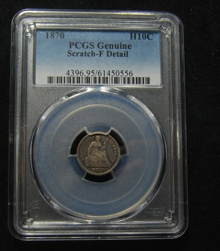 1870 Seated Liberty Half Dime- PCGS F Detail