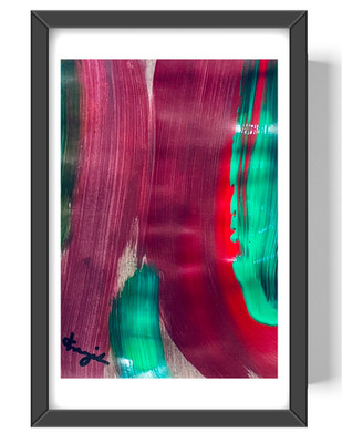 GUAJARDO Abstract Fruit Apple Slices 9X6 Paper Signed COA Art