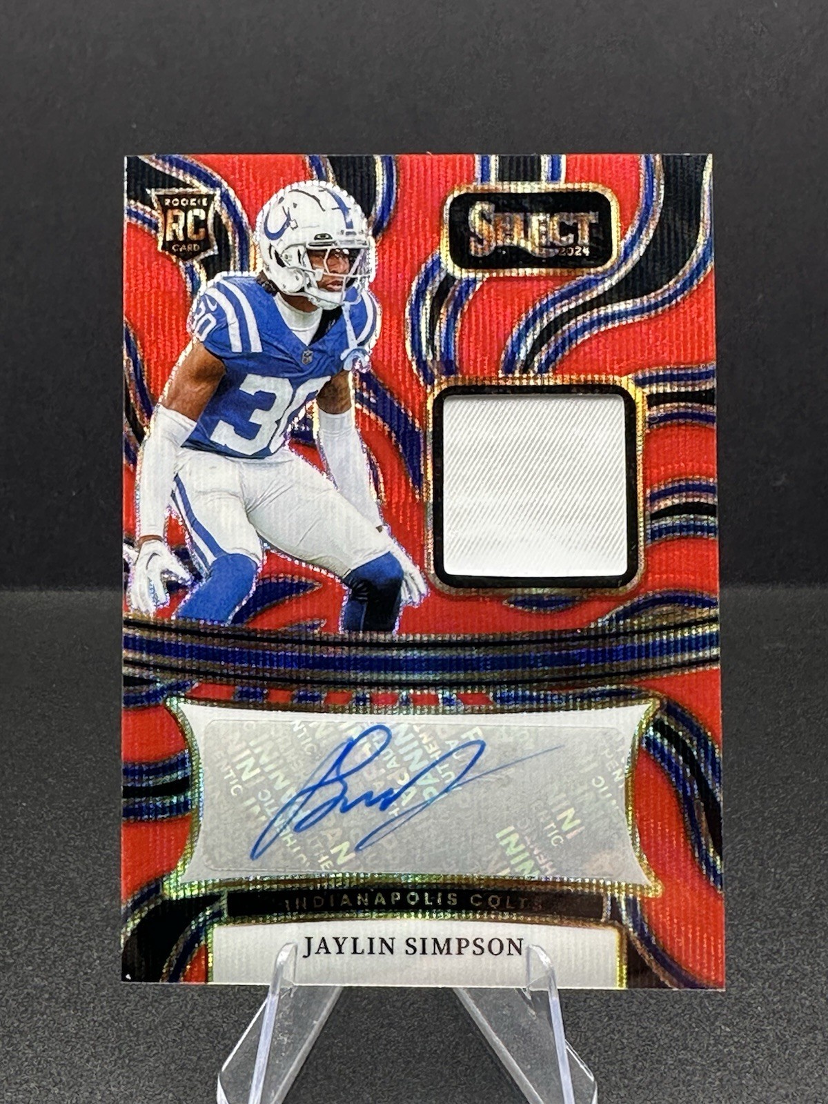 Jaylin Simpson Panini Select Rookie Signature Memorabilia #RSMJSN Red Wave