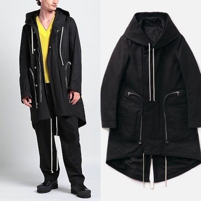ジャケット・アウター Rick Owens Bauhaus Fishtail Coat 2022ss Rick Owens Bauhaus Fishtail Coat Men's L Black Polyester 2022 SS