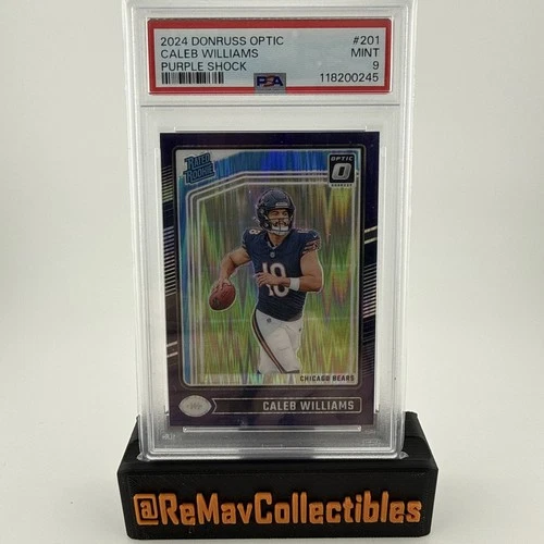 2024 Panini Donruss Optic - Rated Rookie Caleb Williams Purple Shock Prizm PSA 9