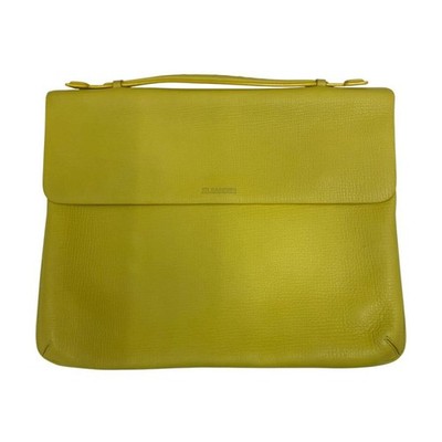 JIL SANDER Bag: Handbag Clutch Yellow W39*H28cm w/dust bag;