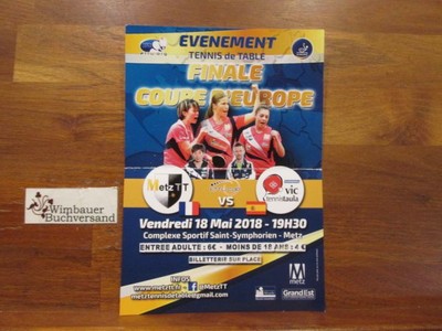 Original Flyer. Evenement Tennis de Table. Finale Coupe D'Europe
