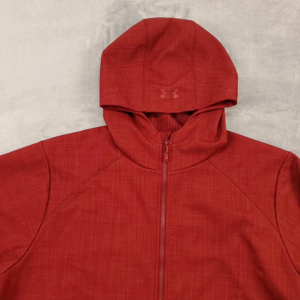 Under Armour Jacket Mens XL Red UA Storm Hooded Softshell Full Zip Rain - Image 2 of 4