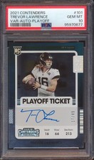 2021 PANINI CONTENDERS TREVOR LAWRENCE PLAYOFF TICKET AUTO AUTOGRAPH /49 PSA 10!