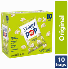 SkinnyPop Gluten-Free Original Popcorn, 0.5 oz Snack-Size Bags, 10 Count