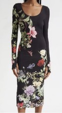 Alice and Olivia Floral Black Long Sleeve Dress Size 2