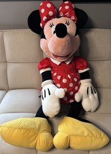 Disney Jumbo 42" Minnie Mouse Peluche Difuso Largo Rojo Lunares Extra Grande