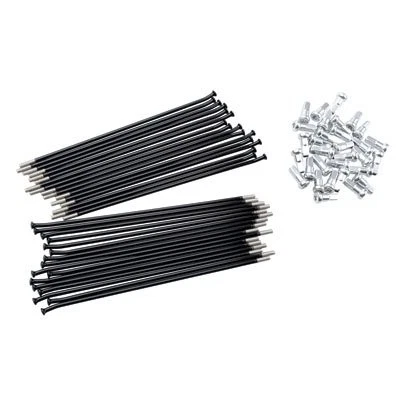 Kit de radios para motocicleta Tusk - radios traseros de 18" negros/petina plateada para Yamaha YZ250F Foto 4 de 4