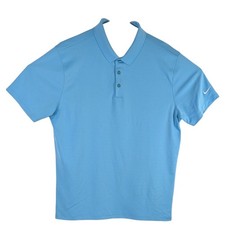 Nike Dri-FIT Golf Polo Shirt Light Blue Short Sleeve Mens size Large