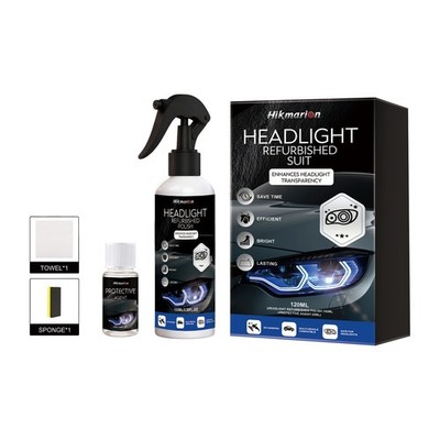 Headlight Restoration Fluid Kit Car Headlamp Cleaner Restorer Coating Spray Kit