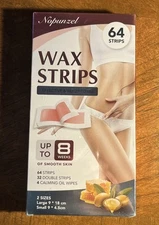 Wax Strips Hair Removal for Women, Large Waxing Strips - 64 ct