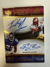 2007 EXQUISITE FRANK GORE BRANDON JACOBS  DUAL AUTOGRAPH 15/30 TIX-GJ RARE