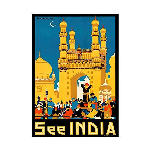 Wee Blue Coo Travel India Hyderabad Charminar Mosque Monument Islam Framed Wall - Picture 5 of 6