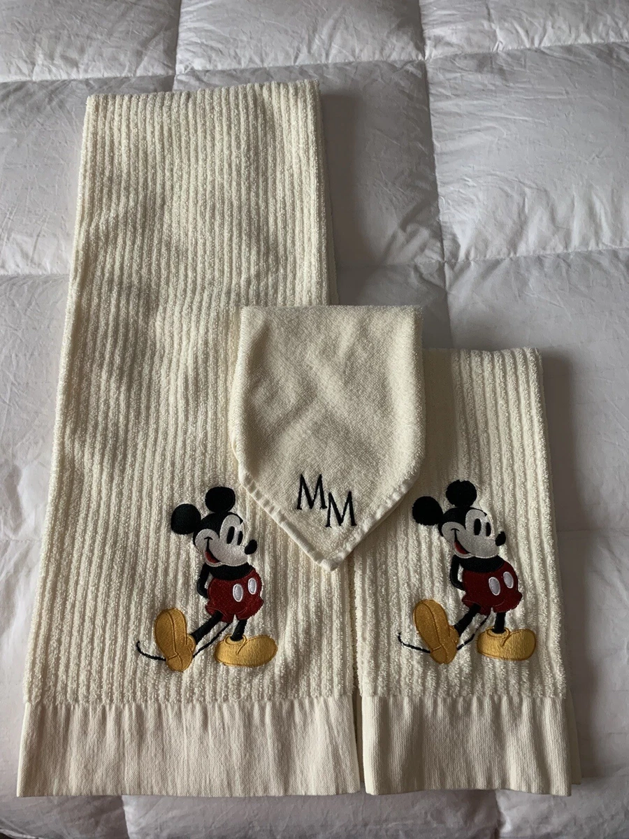 DISNEY MICKEY MOUSE 3 PIECE BATH SET 100% COTTON Bath Towel,hand Towel,  Wash Rag