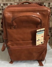 Ash  Parker Vegan Leather Diaper Backpack, Unisex, Large, Saddle Brown New