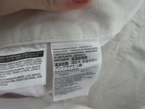 Bermuda Levis 511 pantaloncino uomo 40 bianco slim cotone invecchiato (veste 41x11) NUOVO - Foto 12 di 14