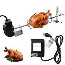 28" Electric BBQ Rotisserie Grill Kit 4W Roaster Electric Rotisserie Motor Kit