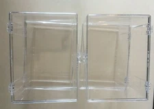 4 - 100ct Card Hinged Clear Plastic Trading Card Boxes Holders Lot Free Ship!