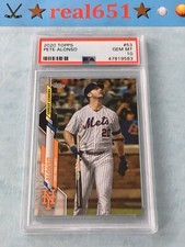 2020 Topps #53 PETE ALONSO | Perfect PSA 10 Gem Mint | Mets | 2019 NL HR Leader 
