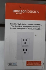 Amazon Basics Smart In-Wall Outlet Works With Alexa Wifi NEW