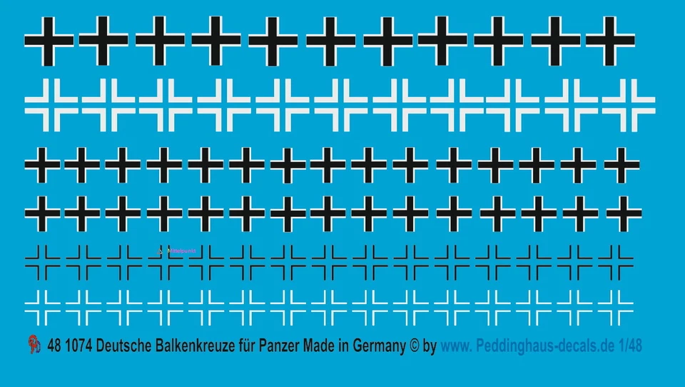 Peddinghaus-Decals 1/48 1074 Allemand Barre de Traverse pour Réservoir