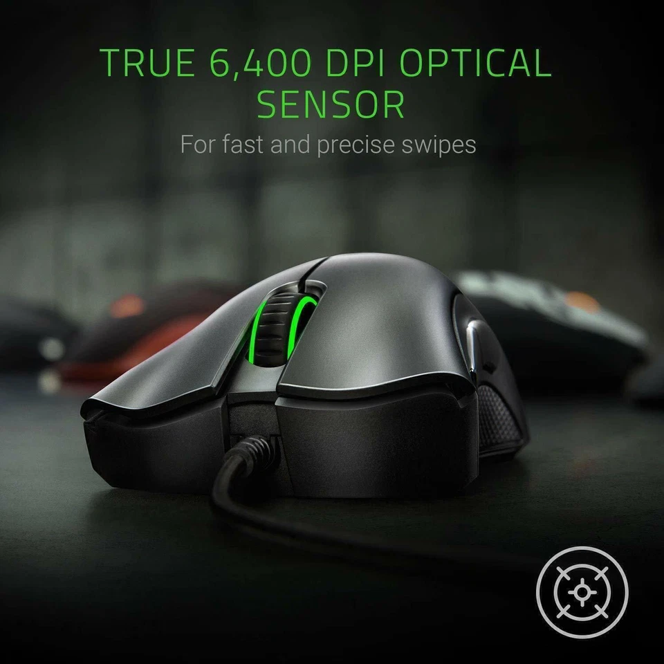 Razer DeathAdder Essential Wired Gaming Mouse 6400DPI Optical Sensor For Laptop - Image 3 of 4