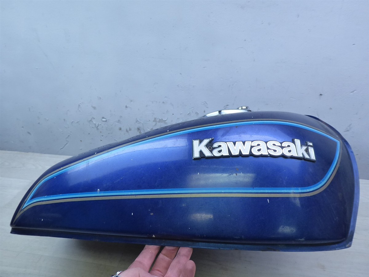 1980 Kawasaki KZ650 F1 K859) blue gas petrol fuel tank with cap