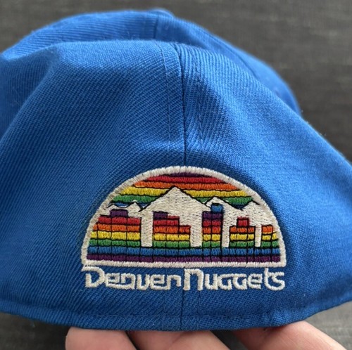 Denver Nuggets New Era 100% Wool Fitted Baseball Hat Hardwood Classics Sz 7 3/8 - Picture 5 of 14