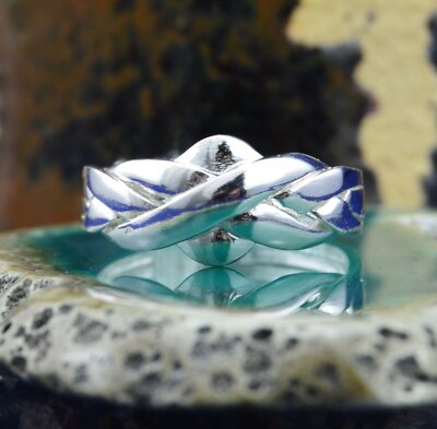 925 Sterling Silver Puzzle Ring - Sizes 6-12 - 4 Interlocking Bands