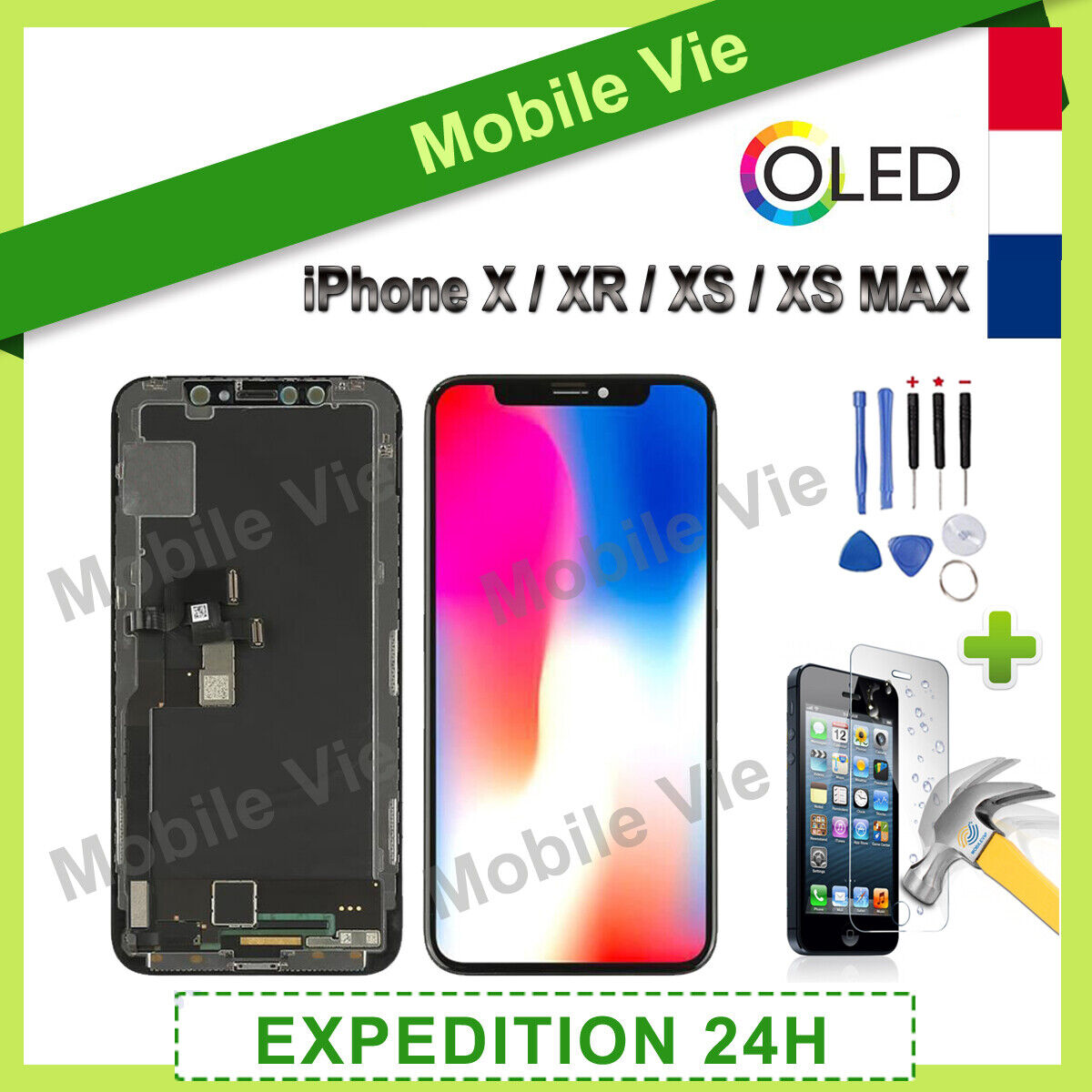 Lcd screen oled touch glass on frame for iphone x/xr/xs/xs max/1