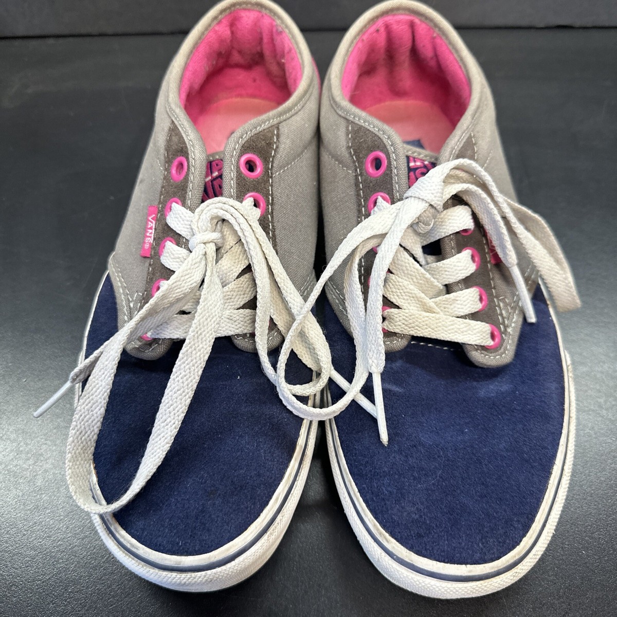 Vans Atwood Women's Tone Blue Gray Pink Canvas Classic Sneaker Shoes Size 