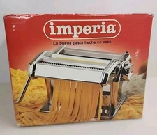 Imperia Pasta Maker Model 150 Machine Chromed Steel Italy COMPLETE