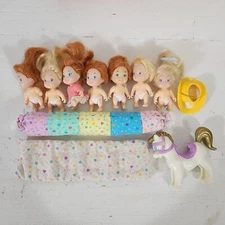 Vintage 1990 TYCO Quints Baby Dolls Lot of 7 Dolls With Accessories