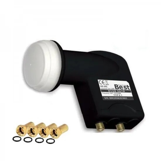 LNB Twin à gain élevé 70 dB Best Germany pour signal satellite stable