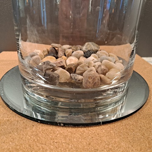 Mirror And Vase Set Decor With Stones 8" Tall Candle Display - 第 6/9 張圖片