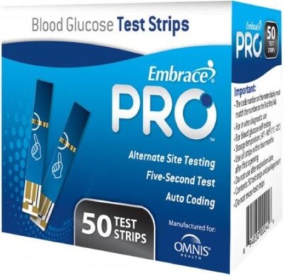 Embrace Pro Blood Glucose Test Strips #ALL02AM0202 (50EA/BOX)
