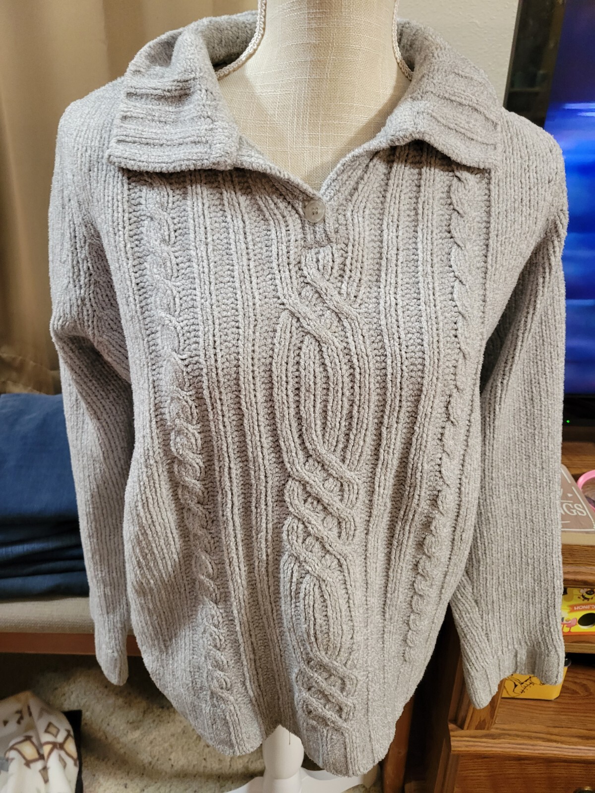 Womens Gray Basic Editions Large Sweater - image 1