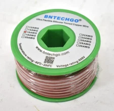 BNTECHGO 16 AWG Ultra Flexible Silicone Tinned Copper Wire 600V Spool Maroon
