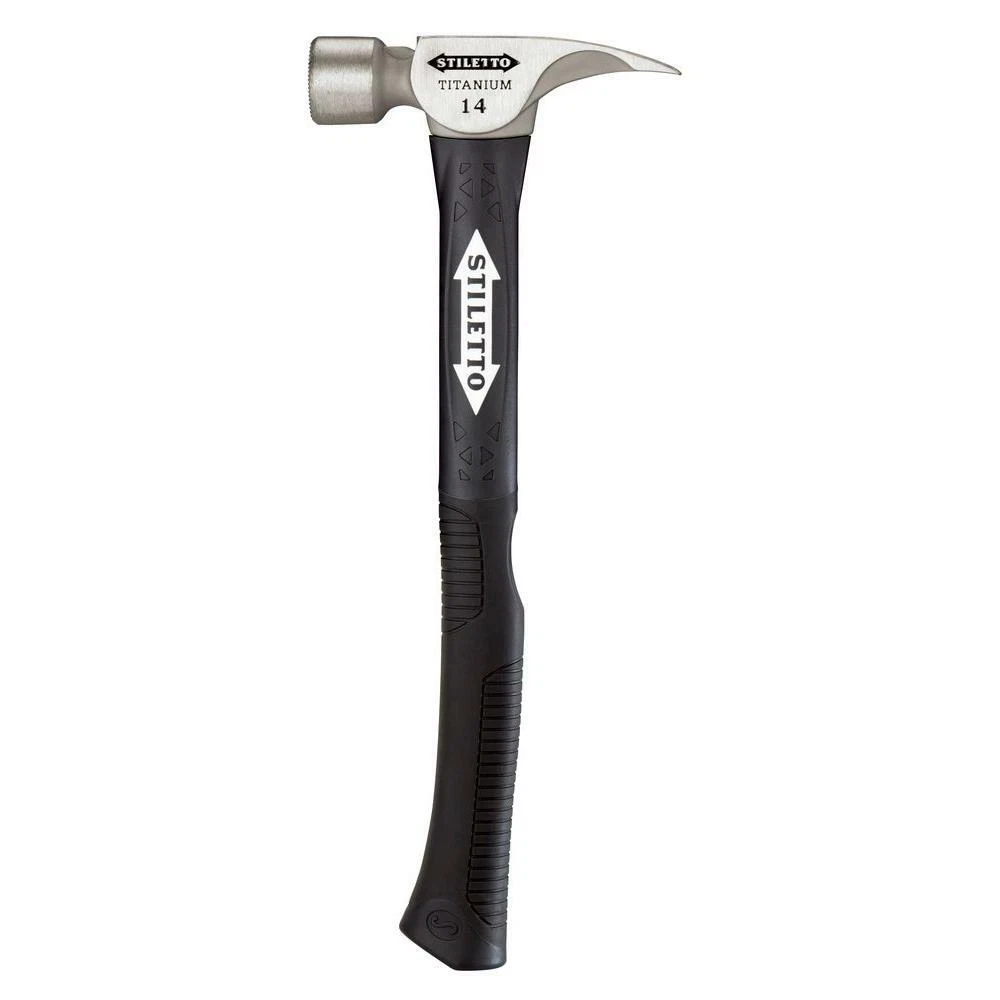 Stiletto Milled Face Hammer 14 oz. Titanium 16 in. Curved Fiberglass Handle D