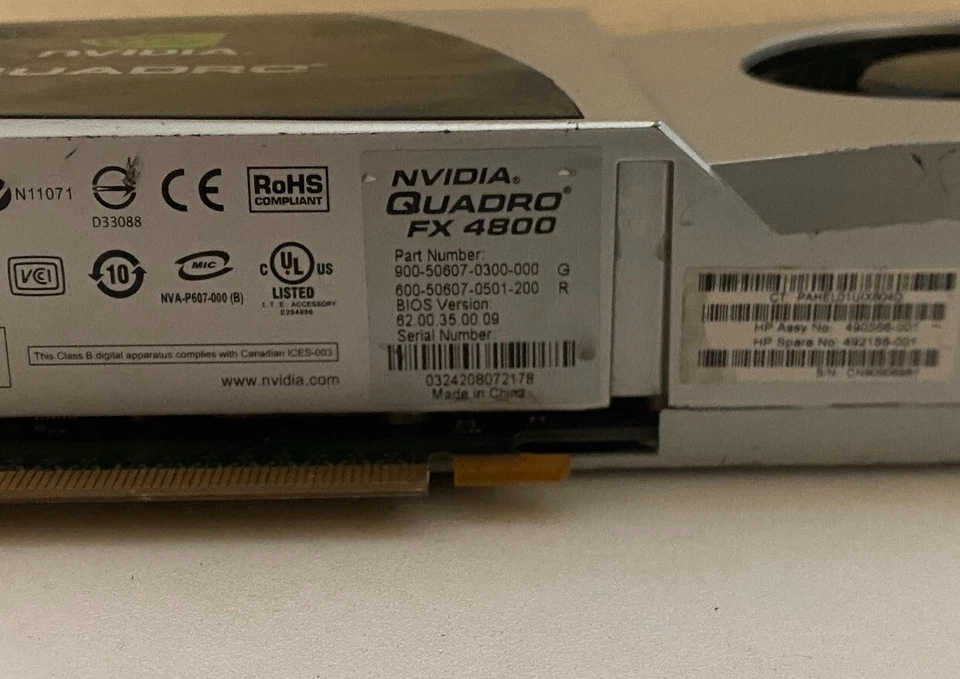 Nvidia P607 Quadro FX 4800 1.5GB GDDR3 Video Graphics Card 900-50607-0300-000 - Image 4 of 4