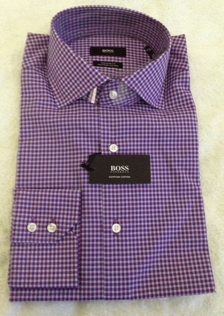 Boss Hugo Boss Men's Purple Check Dress 