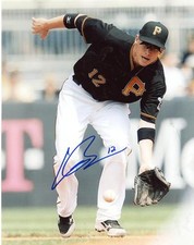 CLINT BARMES FIELDING PITTSBURGH PIRATES  SIGNED 8X10 PHOTO