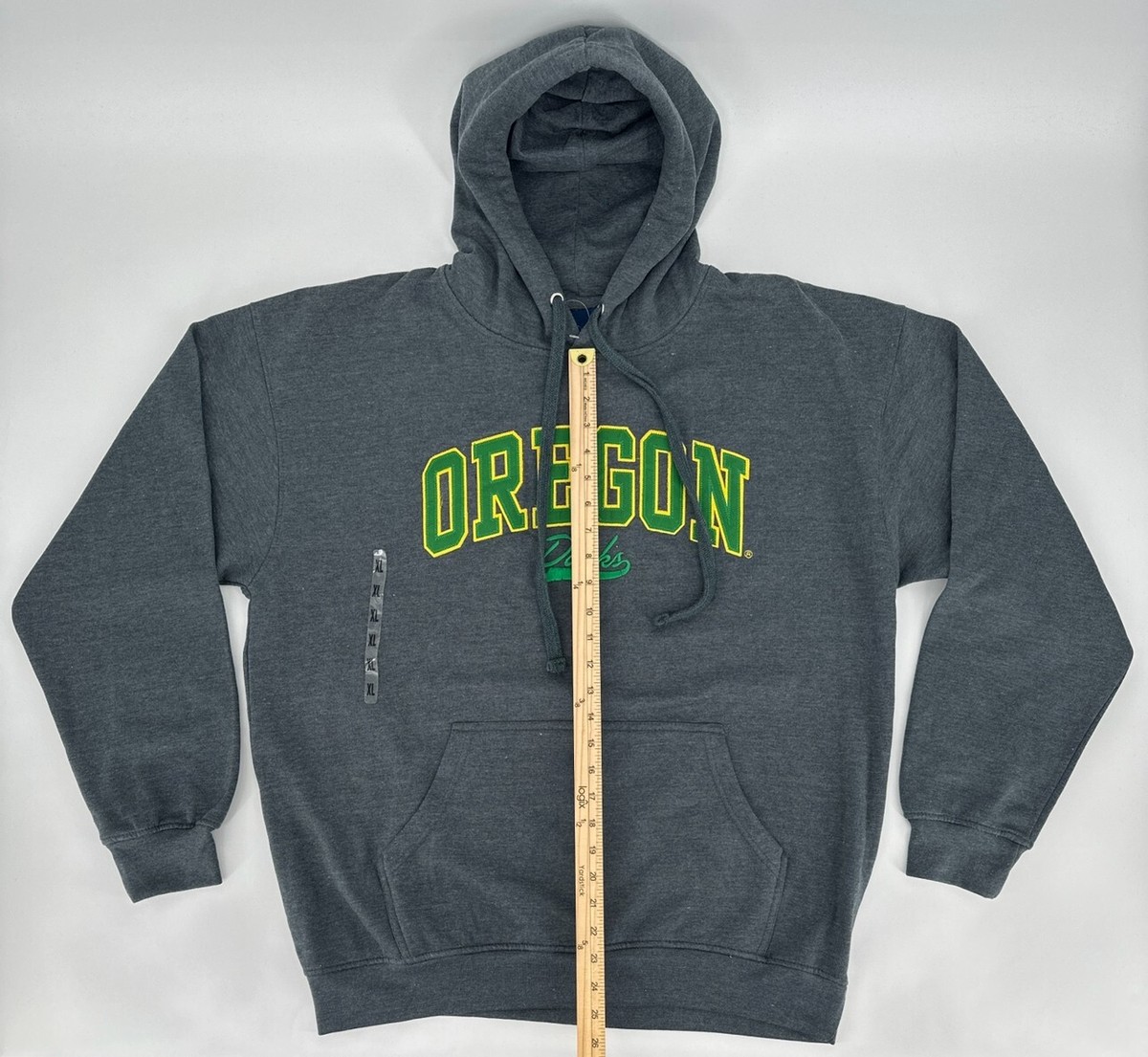 Vintage Oregon Ducks Hoodie Mens XL Gray Old Varsity Brand Pit 