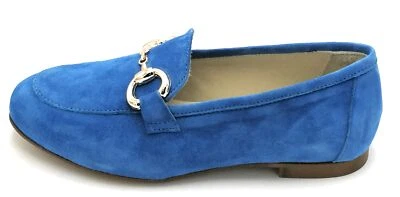 Oroscuro 99 Mocassin En Daim Bleu Accessoire Métallique Semelle En Caoutchouc T - Photo 1/4