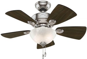 Hunter Ceiling Fan Light Kit Small Room 5 Blade 34 Inch Indoor