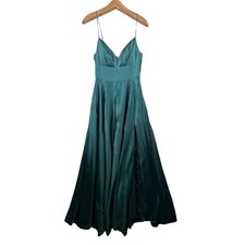 Windsor Womens Formal Gown 5/6 Emerald Green Spaghetti Strap Halter Top Elegant