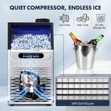 Built-In Commercial Ice Maker 100lbs Ice Stainless Steel Cube Machine Restaurant