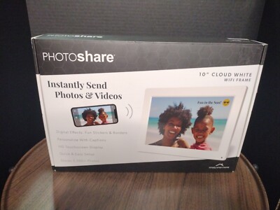 Photoshare Smart Wifi 10''Cloud White Frame Instantly Send Photos And Videos