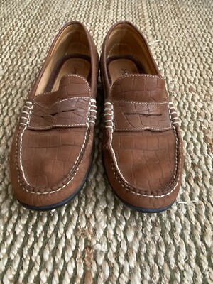 Martin Dingman Mens Loafer Croc Print Brown Shoes 9M
